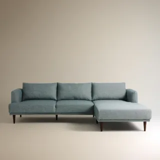 Sofá Chaise Longue Davis R 5 Plazas Azul/Gris