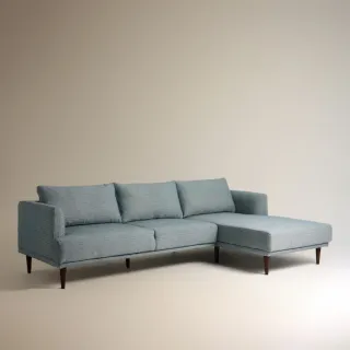 Sofá Chaise Longue Davis R 5 Plazas Azul/Gris