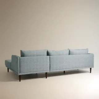 Sofá Chaise Longue Davis R 5 Plazas Azul/Gris