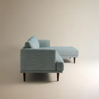 Sofá Chaise Longue Davis R 5 Plazas Azul/Gris