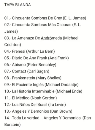 Lote 14 Libros Tapa Blanda