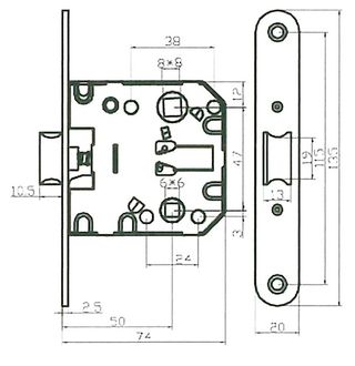 4 Picaportes de Puerta Interior Latonado