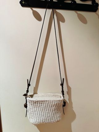 Bolso Zara Crochet Beige/Blanco