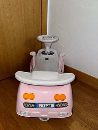 Cochecito infantil rosa y gris