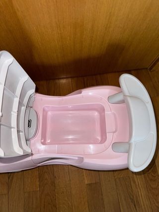 Cochecito infantil rosa y gris
