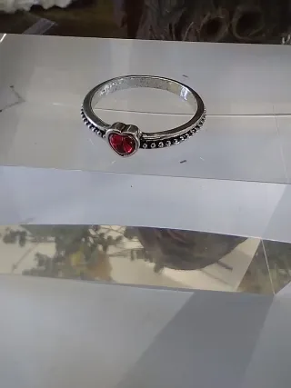 Tris anelli cuore granato indiano