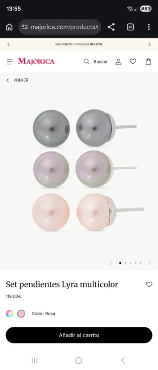 Pendientes Lyra Multicolor Majorica