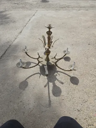 Lampada in metallo dorato vintage