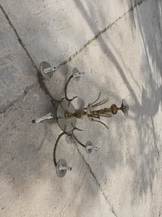 Lampada in metallo dorato vintage