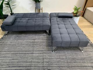 Sofá Cama Gris TERCIOPELO