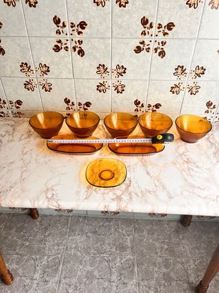 Vajilla Duralex Ámbar Vintage Cristal