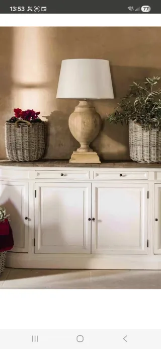Lámpara de madera y algodon Montaigne