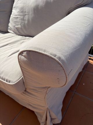 Sofá de 2 plazas beige/gris claro