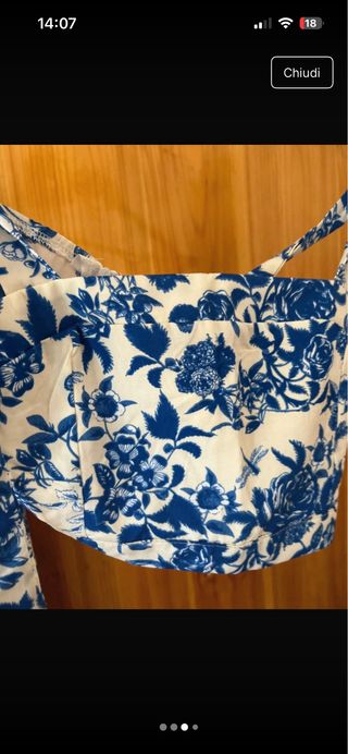 Completo donna fiorato blu e bianco