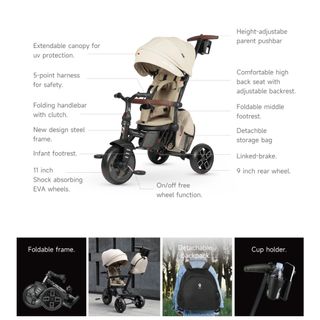 Triciclo QPlay Comfo Max Beige Nuevo en caja