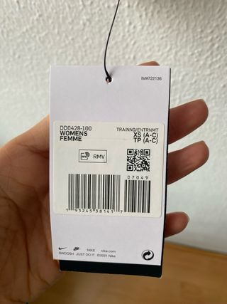 Sujetador deportivo Nike blanco