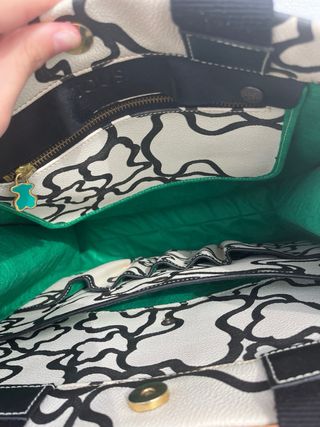 Bolso estampado beige y negro