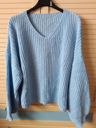 Jersey punto celeste Talla Única