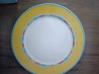 Juego8Platos Girasole 31cm tonos rojos y amarillos