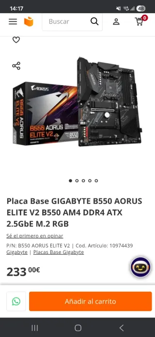Placa Base Gigabyte B550 AORUS ELITE V2
