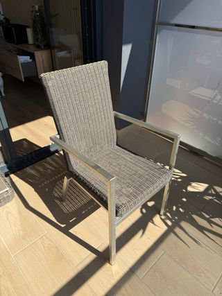 Mesa de Cristal y 4 Sillas Exterior. CALIDAD!!