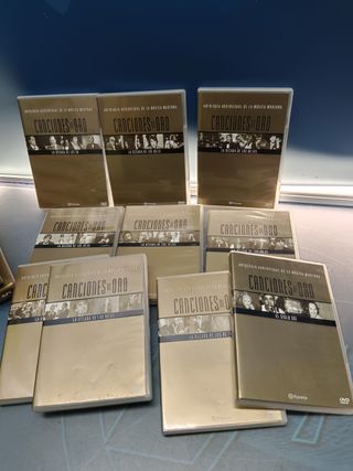 antología audiovisual de la música moderna , CANCIONES DE ORO 5 tomos, 10 Dvs, nueva