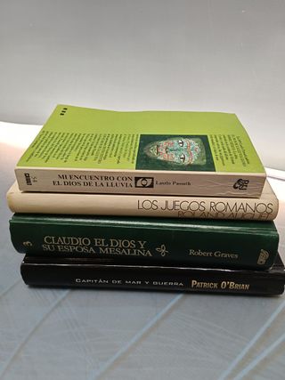 Lote 4 LIBROS, HISTORIA, ficcion, autores como Robert Graves, Patrick obrien, Roland Auget