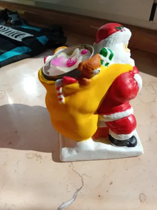 Babbo Natale porta candela in ceramica h 9 cm