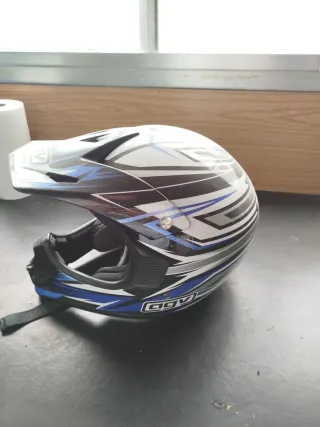 Casco Motocross AGV Azul y Blanco