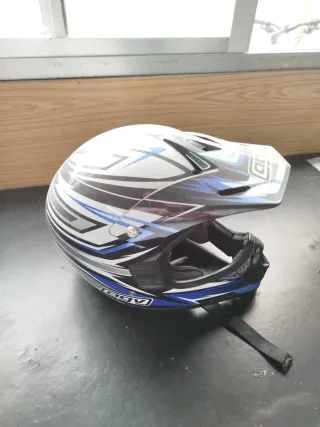 Casco Motocross AGV Azul y Blanco