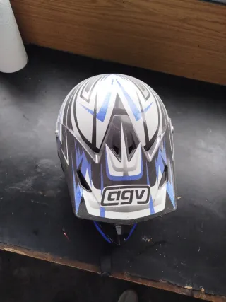Casco Motocross AGV Azul y Blanco