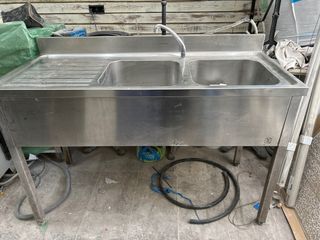 Fregadero doble industrial acero inoxidable