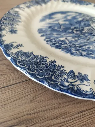 Piatto dolce vintage inglese blu