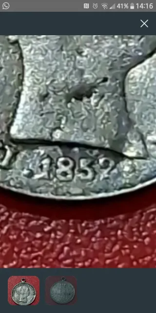 Rarisima Monedacolgante Plata 1Real Isabel II 1852