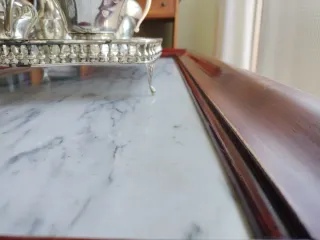 Mesa de centro vintage madera y mármol