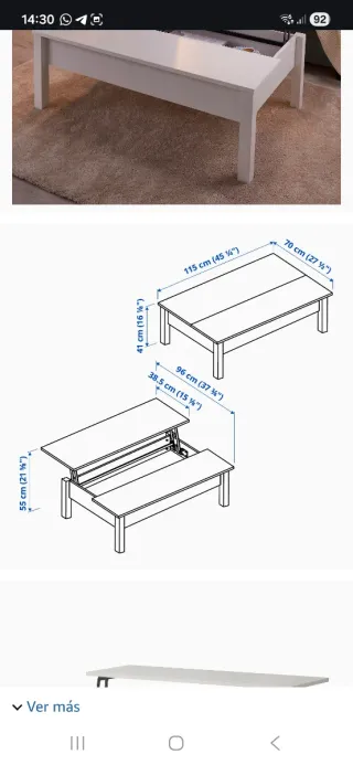 Leer anuncio. Mesa de centro Östavall Ikea elevabl