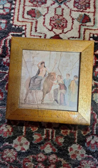 Pareja Cuadros Clásicos Estilo Fresco Romano