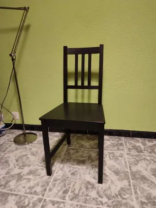 Silla IKEA Negra Madera