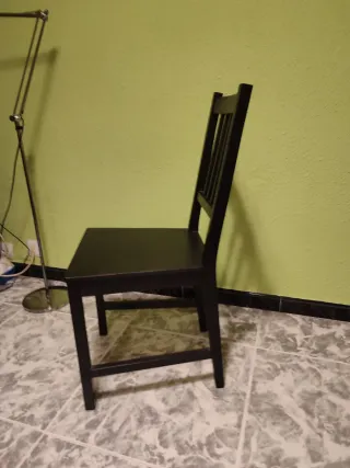 Silla IKEA Negra Madera
