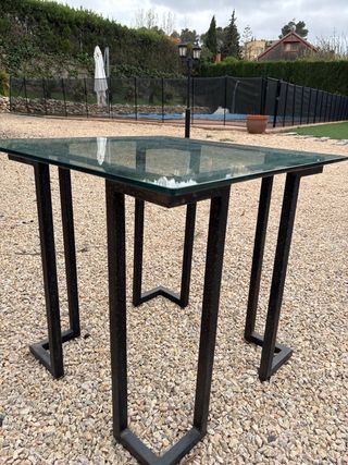 Mesa de centro hierro y cristal