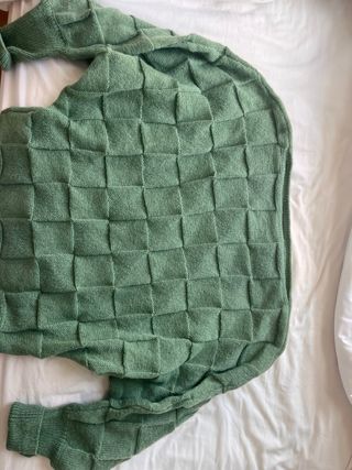 Jersey verde textura cuadros talla única