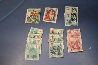 Lote de sellos Pro – Tuberculosos Pobres. Tuberculosis. Años 30 – 40 – 50.