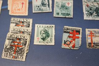 Lote de sellos Pro – Tuberculosos Pobres. Tuberculosis. Años 30 – 40 – 50.