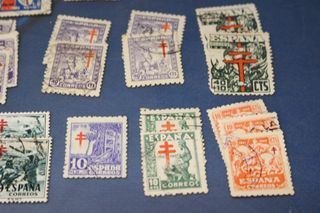 Lote de sellos Pro – Tuberculosos Pobres. Tuberculosis. Años 30 – 40 – 50.