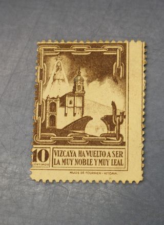 Lote de sellos Bilbao, «Vizcaya ha vuelto a ser la muy noble y leal» 10 cts