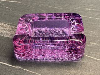 Posacenere Vintage Vetro Ghiaccio Lilla