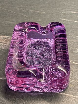 Posacenere Vintage Vetro Ghiaccio Lilla