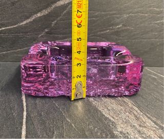 Posacenere Vintage Vetro Ghiaccio Lilla