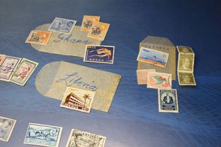 Sellos África: colonias europeas. Sahara, Nigeria, Guinea, Madagascar, Líbano...