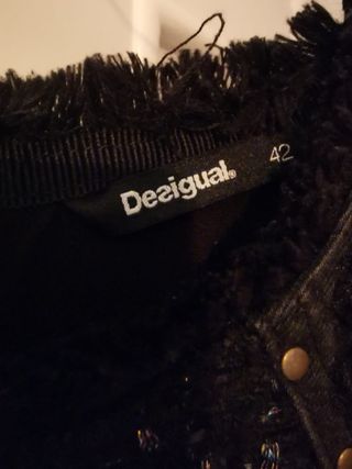 Abito Desigual denim e tweed nero